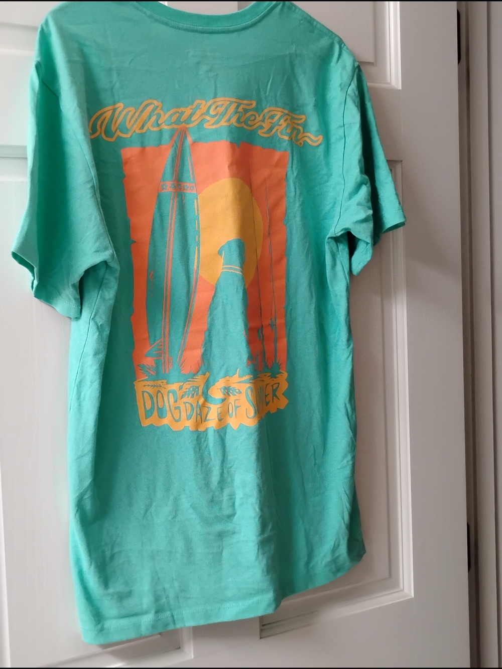 What The Fin Dog Daze of Summer Graphic Tee - Teal & Orange